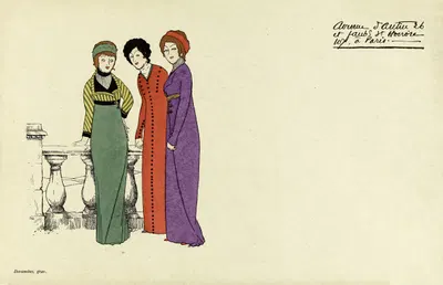 Иллюстрированная рекламная открытка дома Поире by Поль Ириб, 1908 — digital art print download