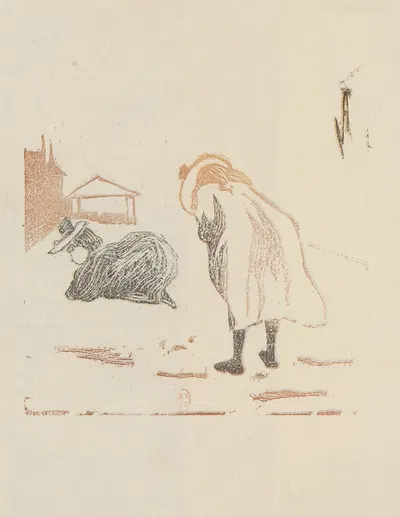 Petites filles sur la plage de Villers by Amédée Joyau, 1896 — digital art print download