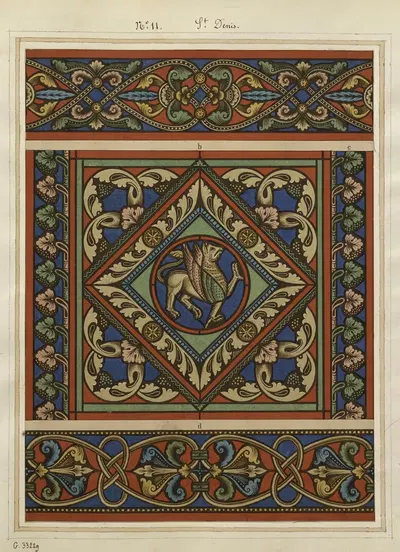 Motifs de vitraux pour Saint-Denis entrelacs et griffon by Laurent Gsell — digital art print download