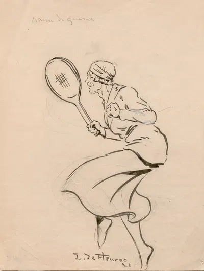 Миссис Мэллори, танец войны by Луи де Флерак, 1921 — digital art print download