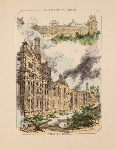До и после пожара 1871 года, Дворец Тюильри 3 by Виктор Куандр, 1871 — digital art print download