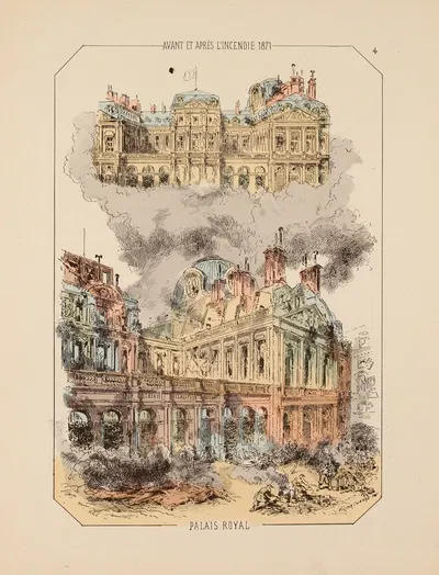 До и после пожара 1871 года, Palais Royal 4 by Виктор Куандр, 1871 — digital art print download