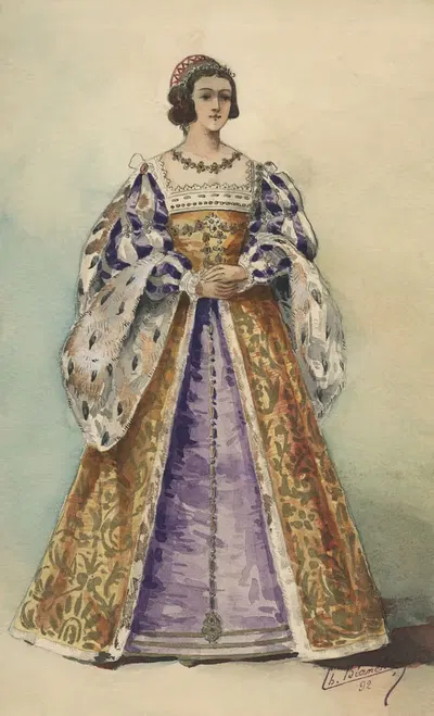 Исторические костюмы, пл. 38 by Шарль Бьянкини, 1892 — digital art print download