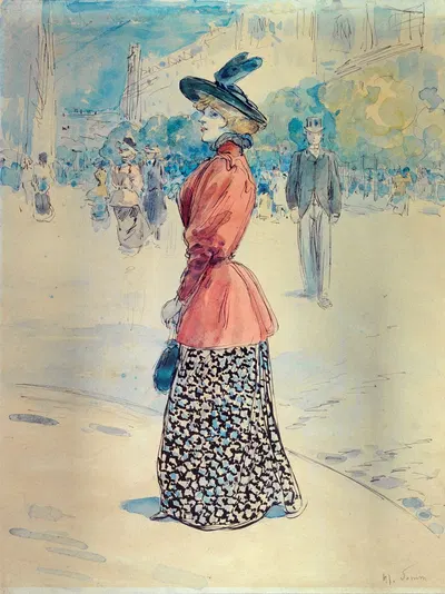 Элегантная на бульваре by Анри Сомм, 1890-1900 — digital art print download