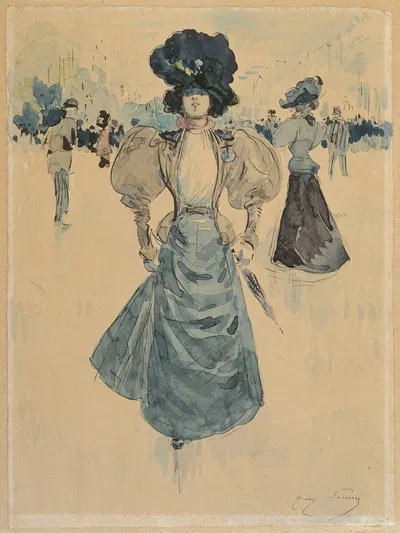 Элегантная на бульваре by Анри Сомм, 1890-1900 — digital art print download