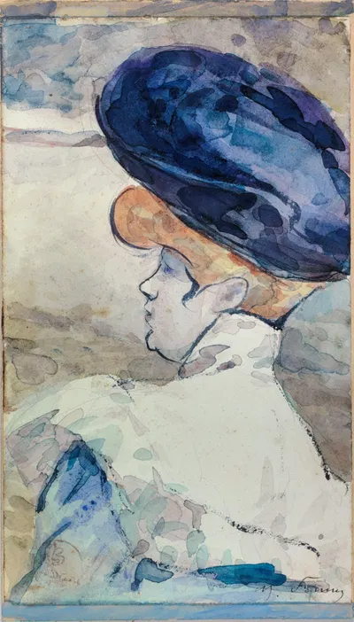 Женщина в профиль by Анри Сомм, 1890-1900 — digital art print download