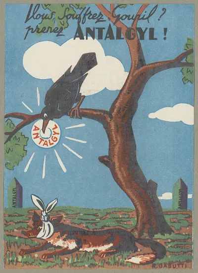 Vous souffrez, Goupil ; Prenez Antalgyl ! by Лаборатуар М. де Рив, 1910-1950 — digital art print download