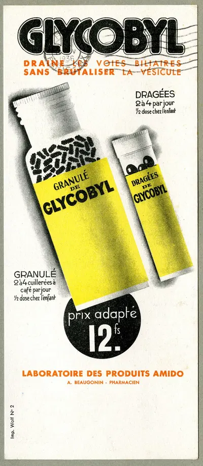 Glycobyl by Laboratoires Amido, 1936 — digital art print download