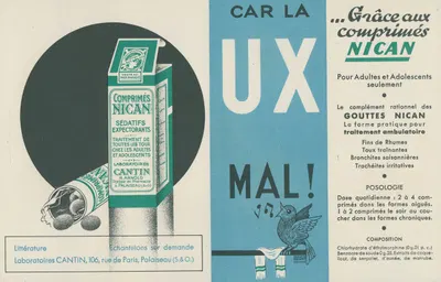 Car la toux va très mal by Laboratoires Cantin, 1910-1950 — digital art print download