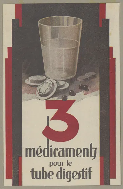 3 médicaments pour le tube digestif by Laboratoires Charvoz, 1910-1950 — digital art print download