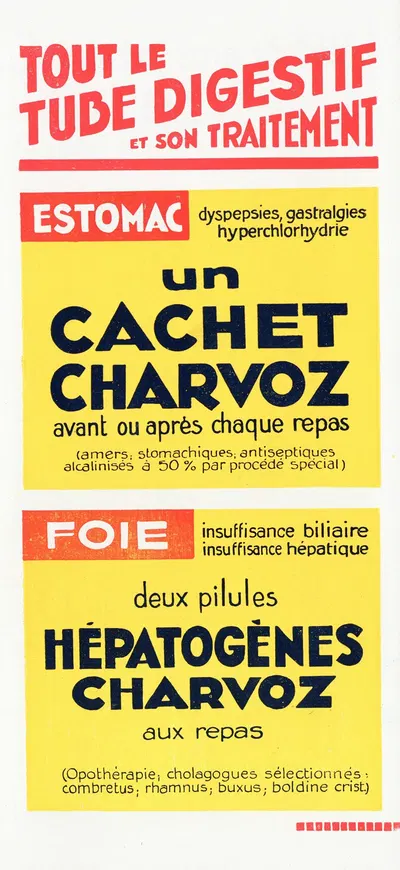 Tout le tube digestif et son traitement by Laboratoires Charvoz, 1910-1950 — digital art print download