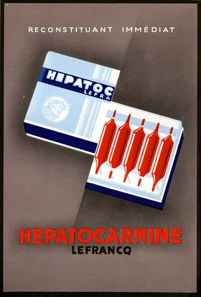 Hepatocarnine by Laboratoires de la Carnine Lefrancq, 1910-1950 — digital art print download