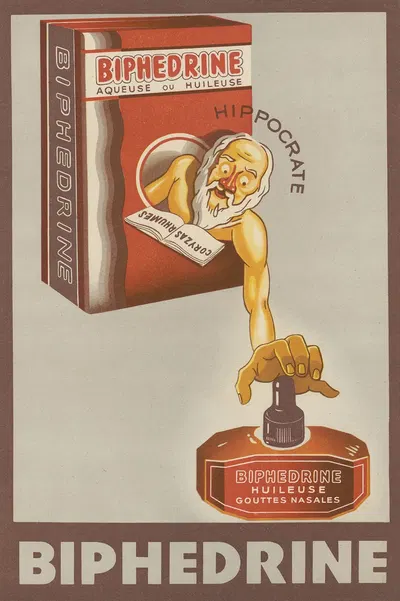 Biphedrine by Laboratoires du docteur E. Bouchara, 1910-1950 — digital art print download