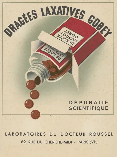 Dragées laxatives Gobey by Laboratoires du docteur Roussel, 1910-1950 — digital art print download