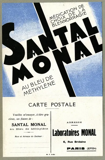 Santal Monal by Laboratoires Monal, 1910-1950 — digital art print download