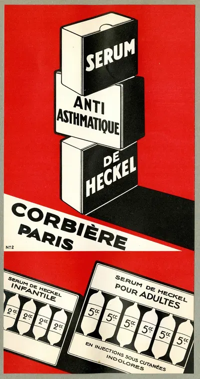 Serum anti asthmatique de Heckel by Laboratoires pharmaceutiques Corbière, 1910-1950 — digital art print download