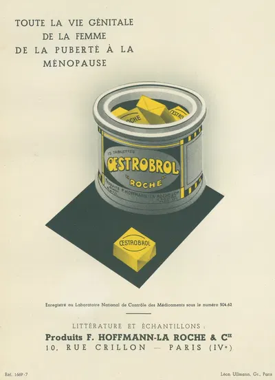 Oestrobrol by Produits F. Hoffmann-La Roche & Cie, 1910-1950 — digital art print download
