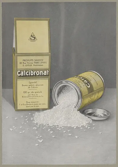 Calcibronat by Sandoz, 1910-1950 — digital art print download