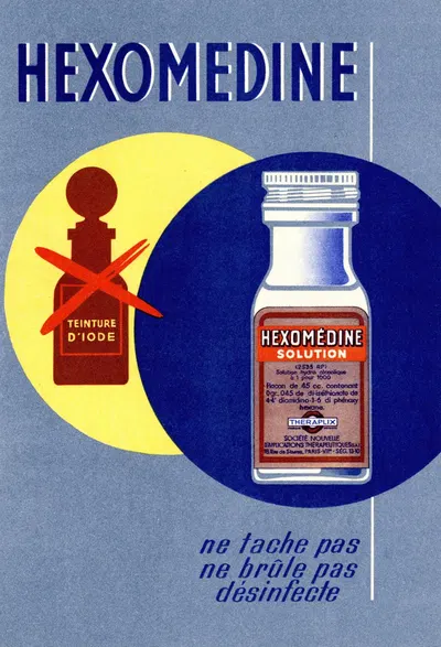 Hexomedine by Société nouvelle d'applications thérapeutiques, 1949 — digital art print download