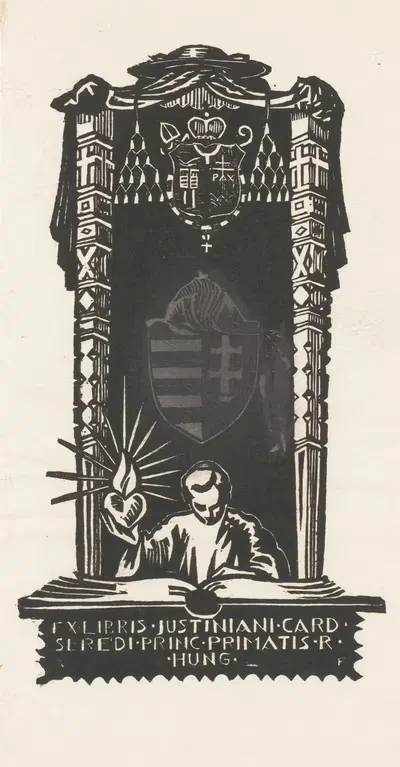 Экслибрис кардинала Юстиниана Середи by Дежё Фаркаш, 1932 — digital art print download