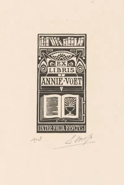 Ex libris van Annie Voet by Elias Voet jr. — digital art print download