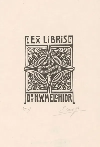 Ex libris van Hendrik Willem Melchior by Elias Voet jr. — digital art print download
