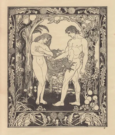 Adam and Eve by Эфраим Моисеевич Лилиен — digital art print download