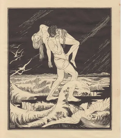 Наводнение by Эфраим Моисеевич Лилиен, 1923 — digital art print download