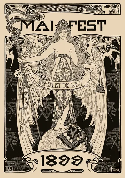 Праздник мая by Эфраим Моисеевич Лилиен, 1899 — digital art print download