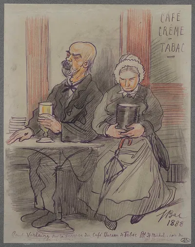 Paul Verlaine sur la terrasse by Ferdinand Bac, 1888 — digital art print download