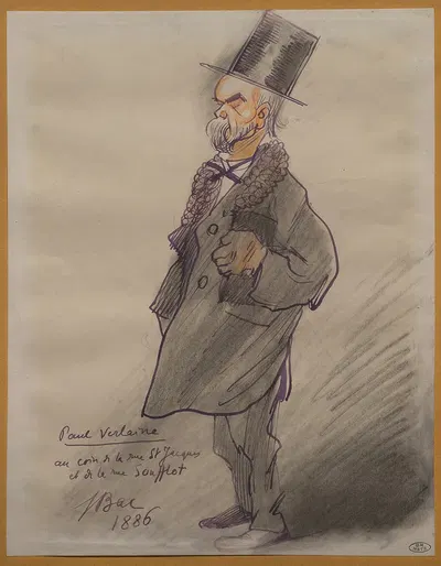 Paul Verlaine, au coin de la rue St Jacques et de la rue Soufflot by Ferdinand Bac, 1886 — digital art print download