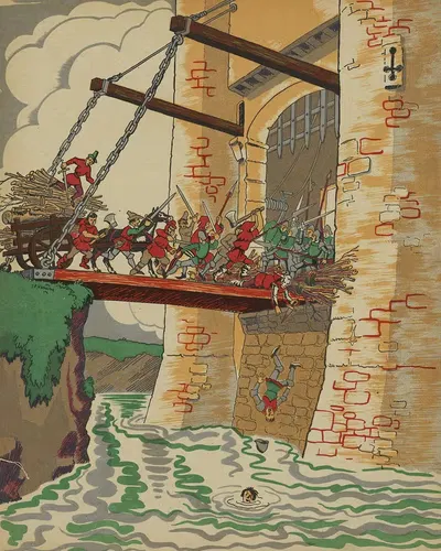 Bertrand du Guesclin le preux connétable Pl.7 by J.P Vernay, 1944 — digital art print download