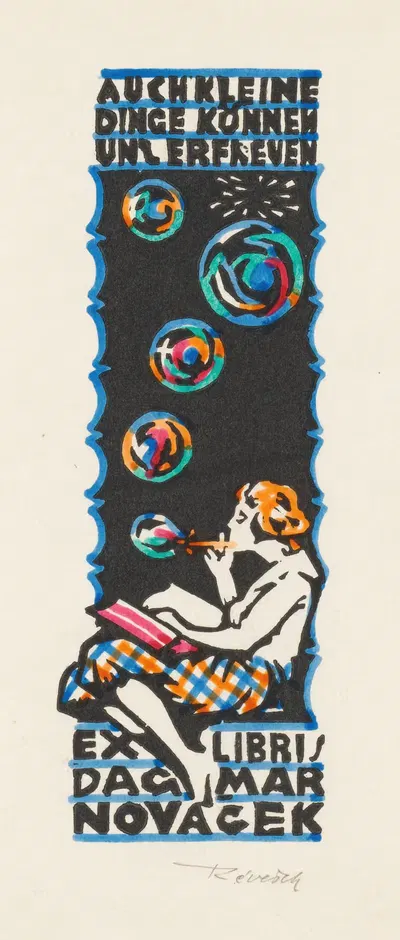 Ex libris van Dagmar Nováček by Kornél Révész, 1932 — digital art print download