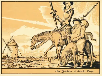 Дон Кихот и Санчо Панса by Лаборатории Жак Лортиор, 1934 — digital art print download