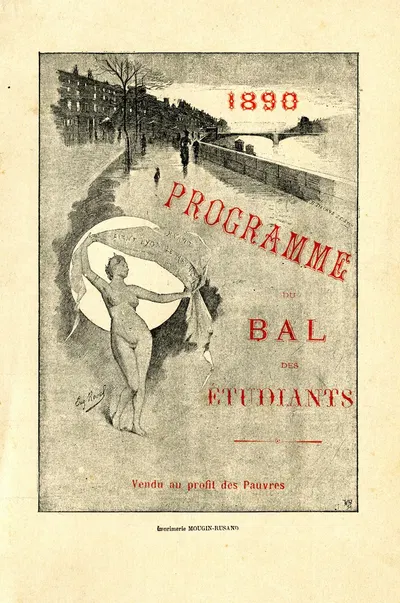 Programme du bal des étudiants by Lourdel, 1890 — digital art print download