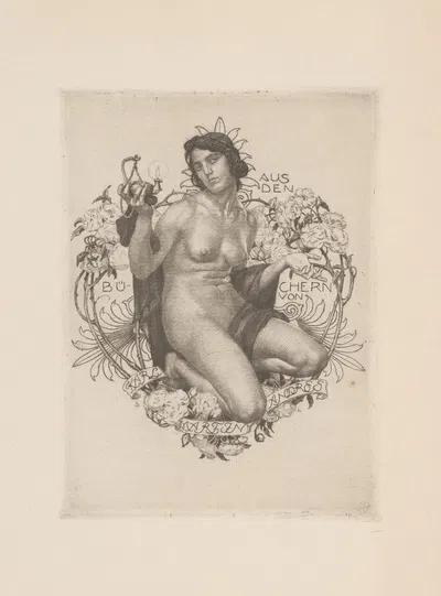 Ex libris van Karl Marten Andres by Sigmund Lipinsky — digital art print download