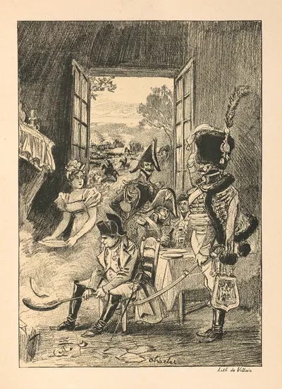 Napoléon chez la menuniére by Albert Robida, 1895 — digital art print download