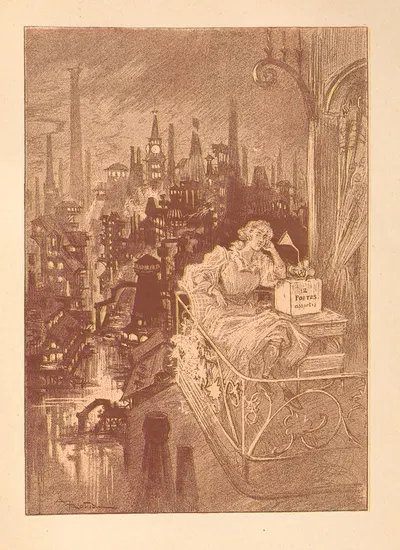 Loisirs littéraires au XX Siecle by Albert Robida, 1895 — digital art print download