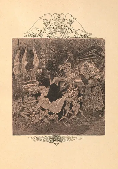 La Courtisane aux Enfers by Albert Robida, 1895 — digital art print download