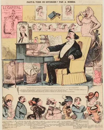Faut-il tuer ou divorcer by Albert Robida, 1880 — digital art print download
