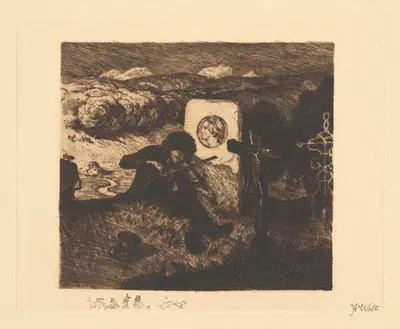 Der alte Geiger by Albert Welti, 1904 — digital art print download