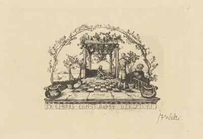 Ex Libris Ernst Rose Bergedorf by Albert Welti, 1901 — digital art print download