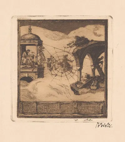 Ex Libris F. E. Welti by Albert Welti, 1902 — digital art print download