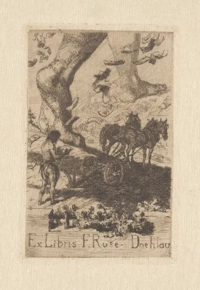 Ex Libris F. Rose-Doehlau by Albert Welti, 1902 — digital art print download