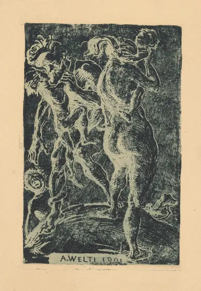 Kinder und Eltern by Albert Welti, 1901 — digital art print download
