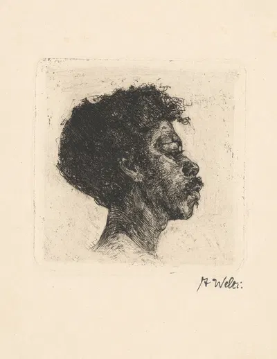 Kopf eines schwarzen Mannes by Albert Welti, 1894 — digital art print download