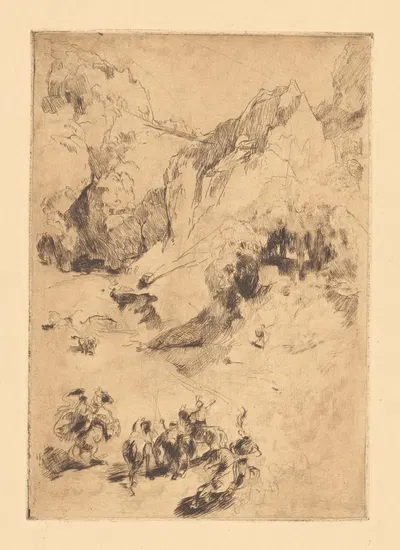 Landschaft mit Löwenjagd by Albert Welti, 1912 — digital art print download
