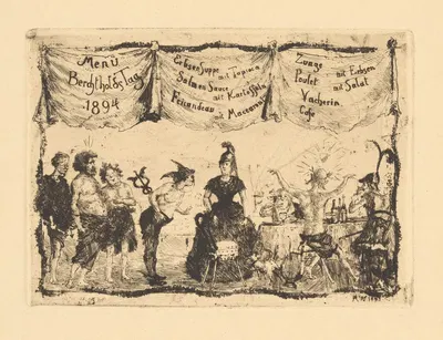 Menü Berchtholdstag 1894 by Albert Welti, 1893 — digital art print download