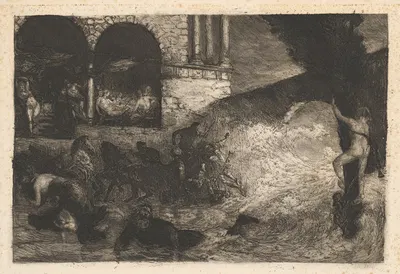 Потоп начало by Альберт Вельти, 1895 — digital art print download