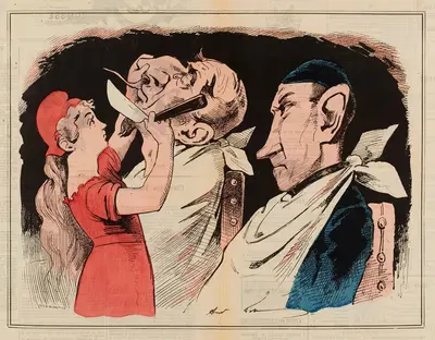 La toilette, par Gill Deux barbes by André Gill, 1878 — digital art print download